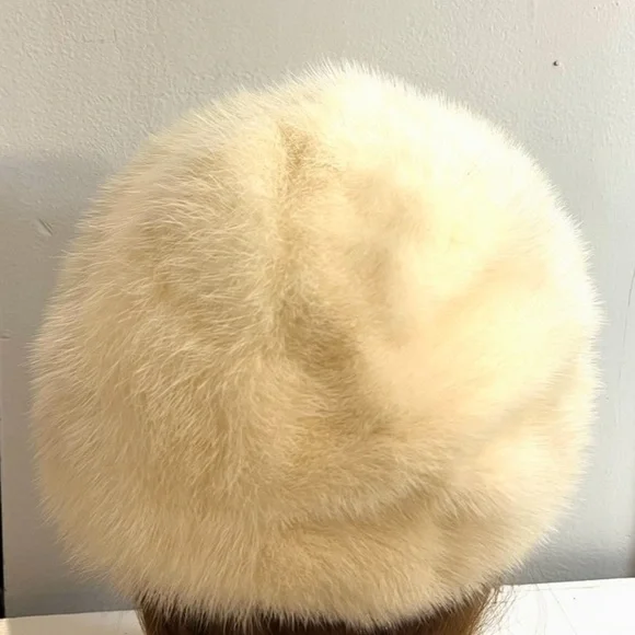 Vintage Genuine White Mink Fur Hat - Picture 8 of 13